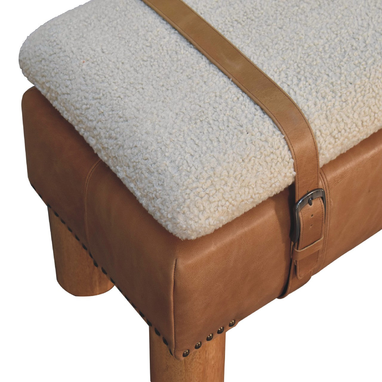 Boucle Leather Strap Bench