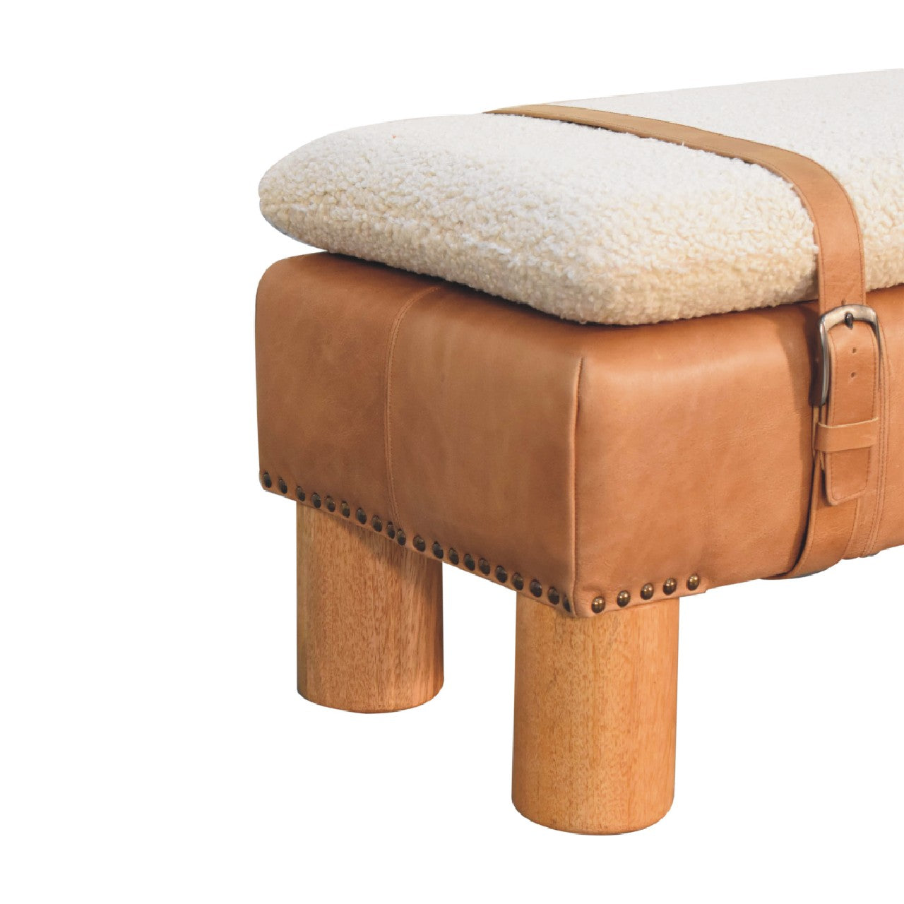 Boucle Leather Strap Bench