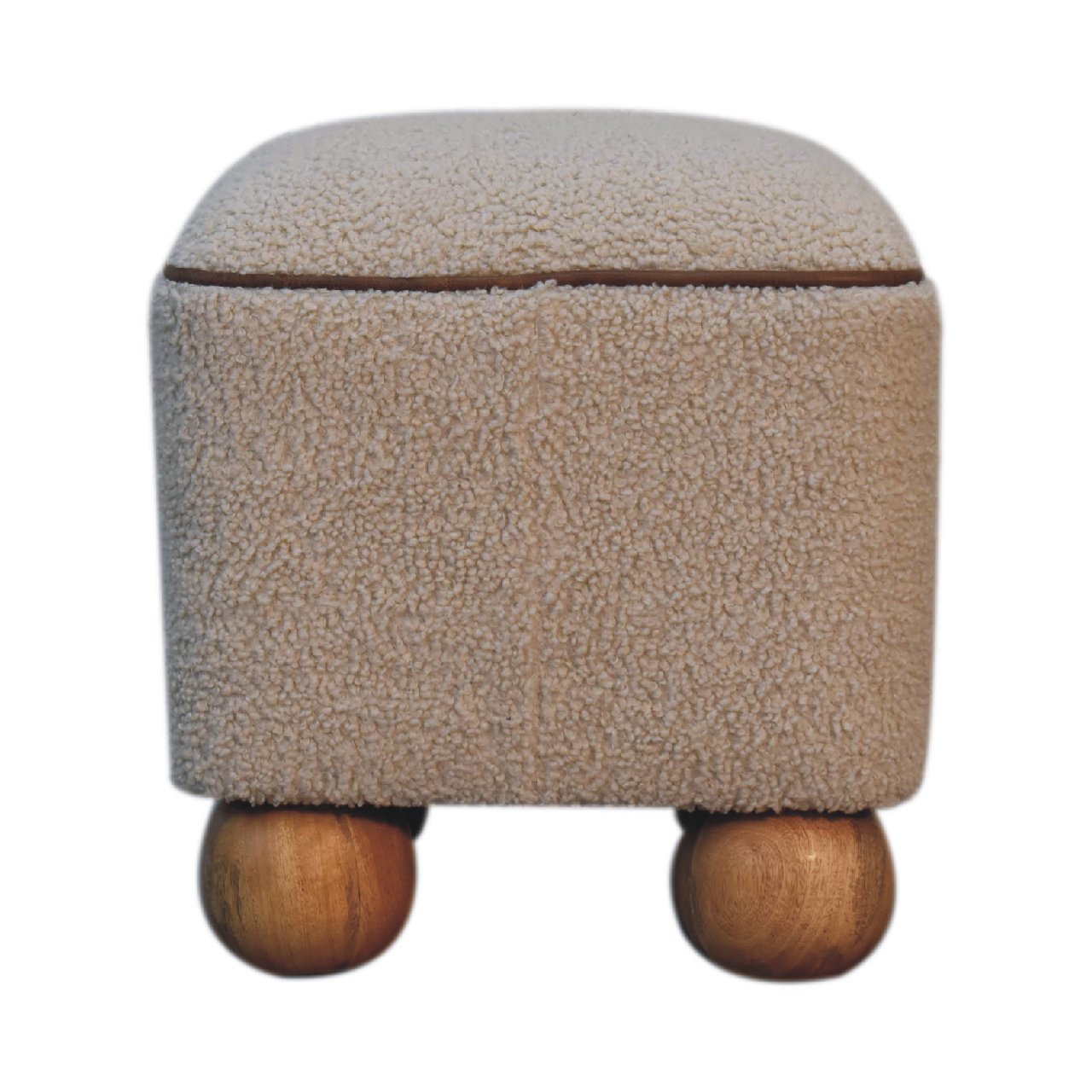 Boucle Footstool with Ball Feet