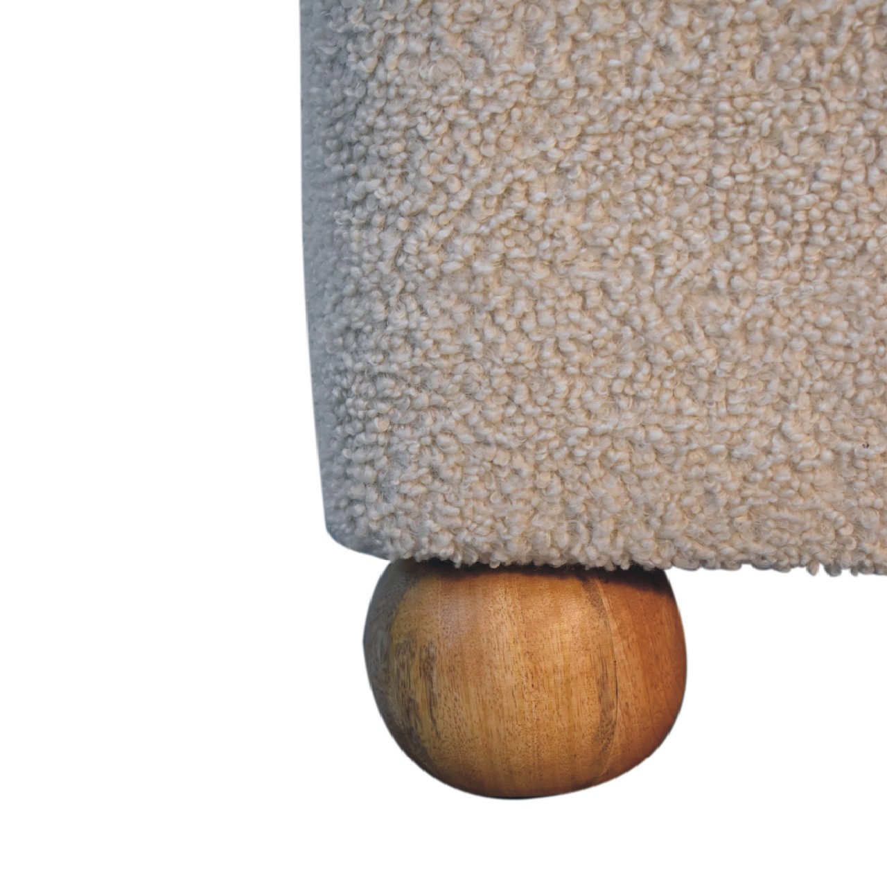Boucle Footstool with Ball Feet