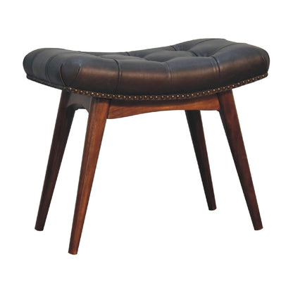 Buffalo Leather Curved Bench