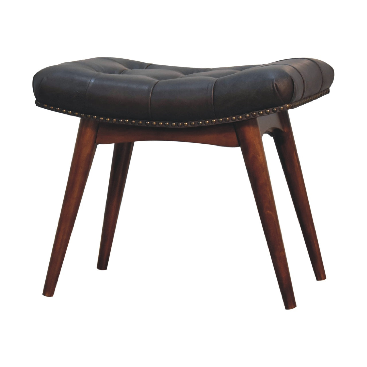 Buffalo Leather Curved Bench