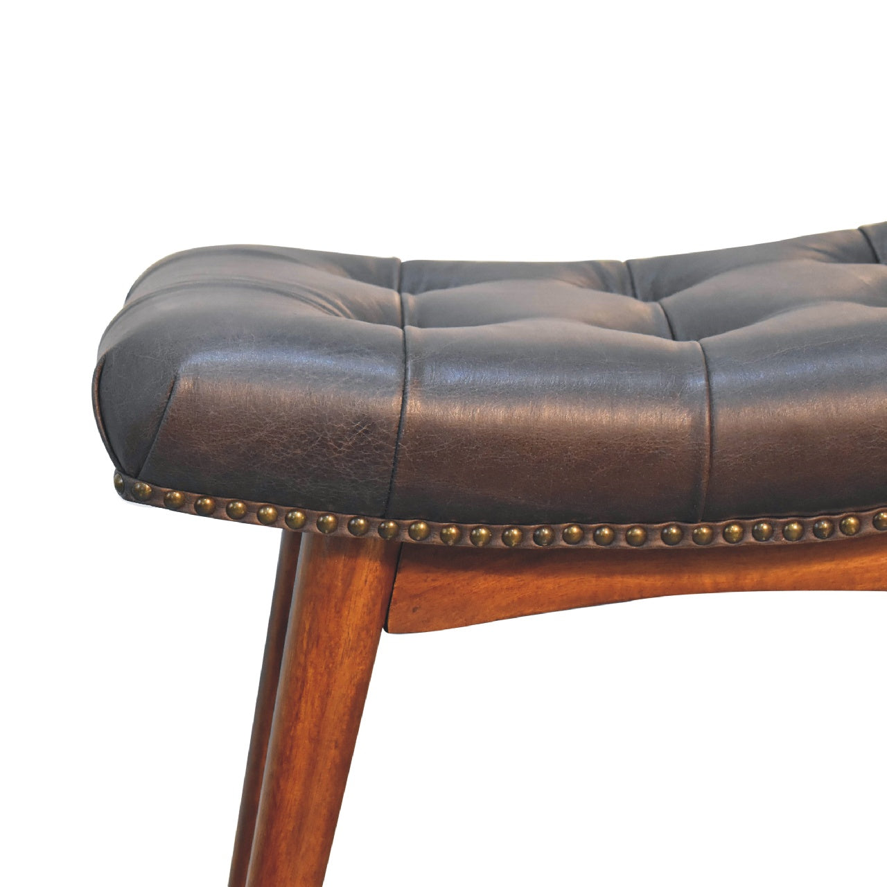 Buffalo Leather Curved Bench