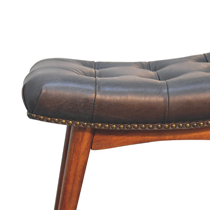 Buffalo Leather Curved Bench