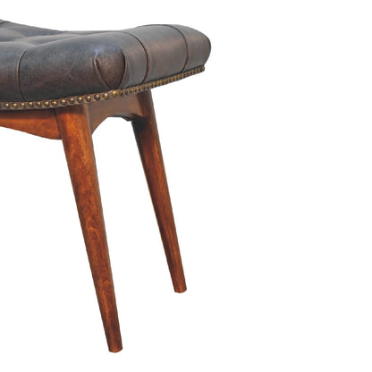 Buffalo Leather Curved Bench