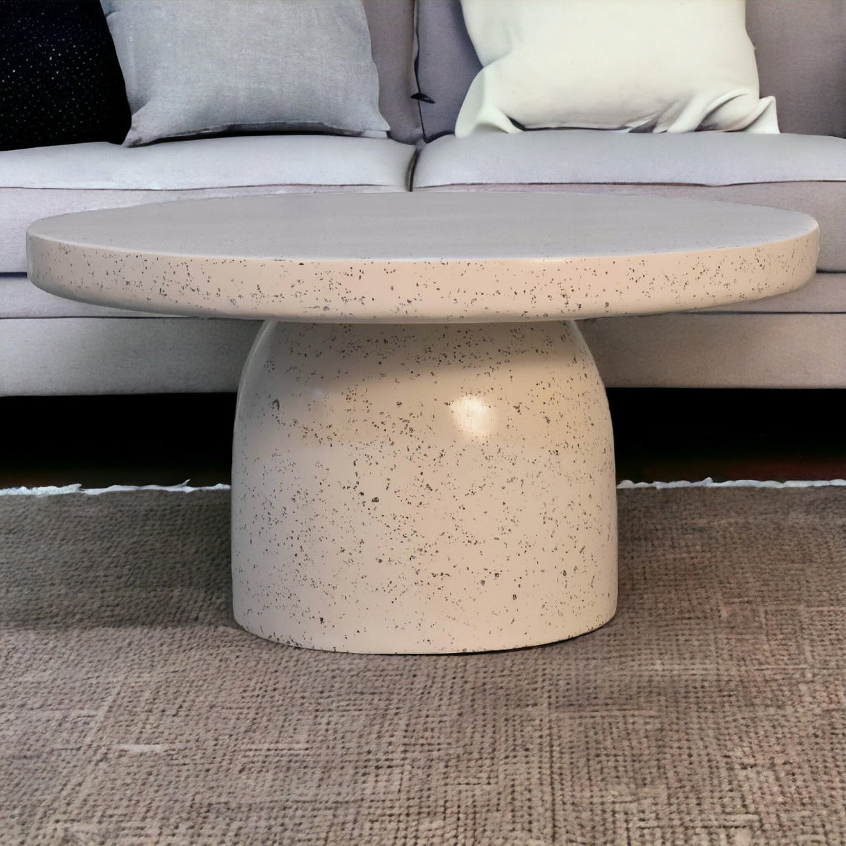 White Mosaic Terrazzo Coffee Table, front view