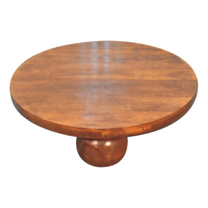 Detail view of the Chestnut Ball Coffee Table's wood grain pattern