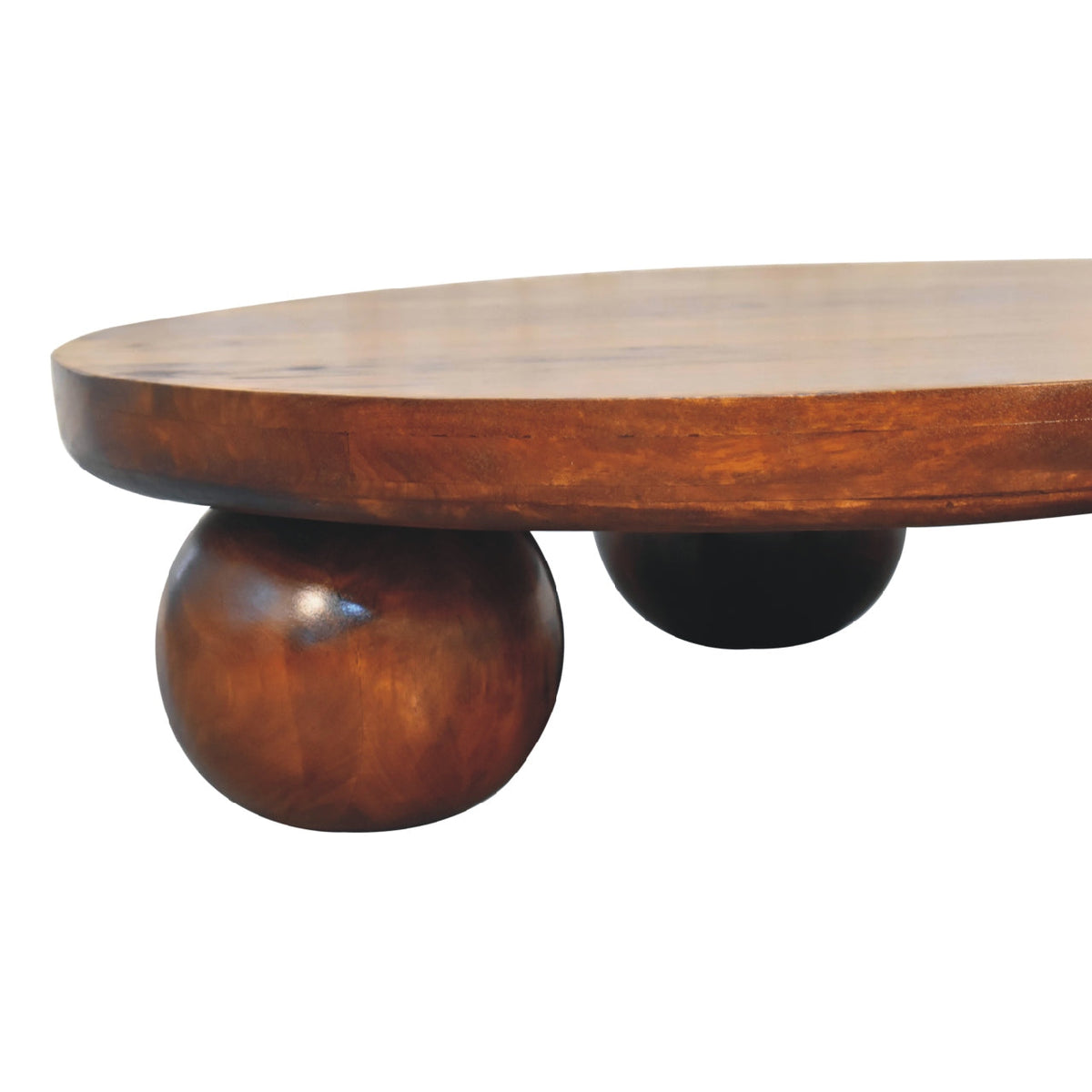 Chestnut Ball Coffee Table, top-down view