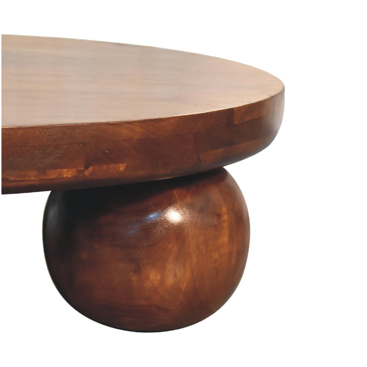 Chestnut Ball Coffee Table, three-quarter angle view