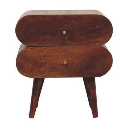 Double Capsule Chestnut Bedside