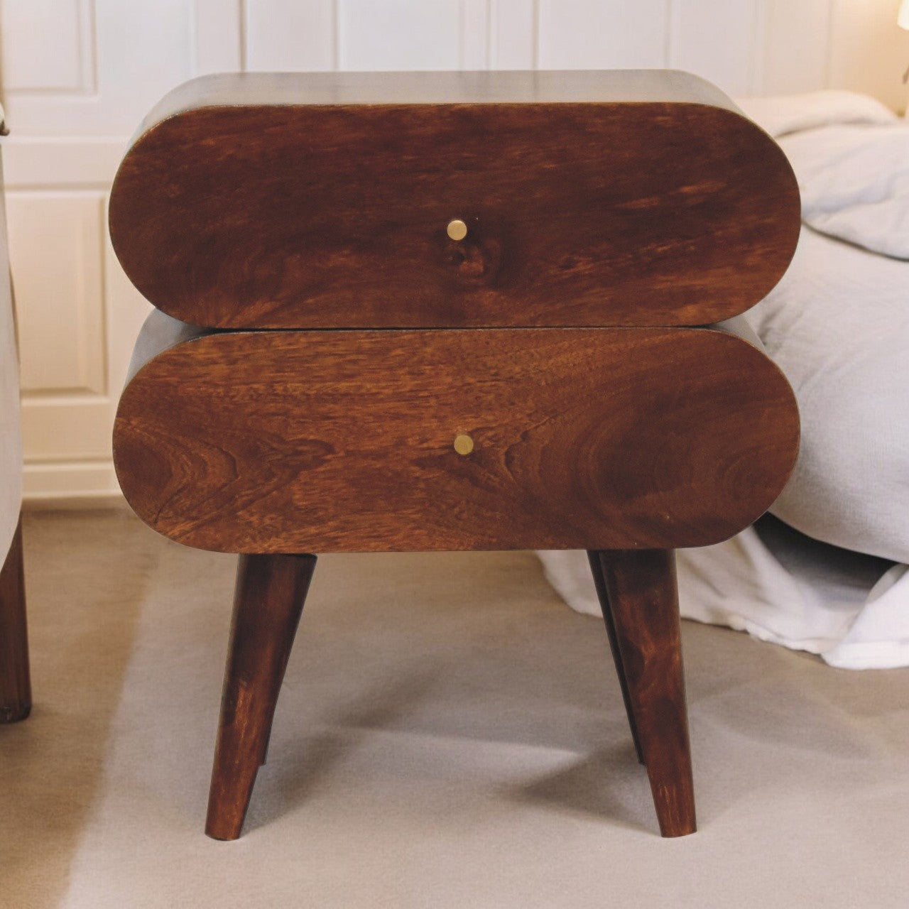 Double Capsule Chestnut Bedside