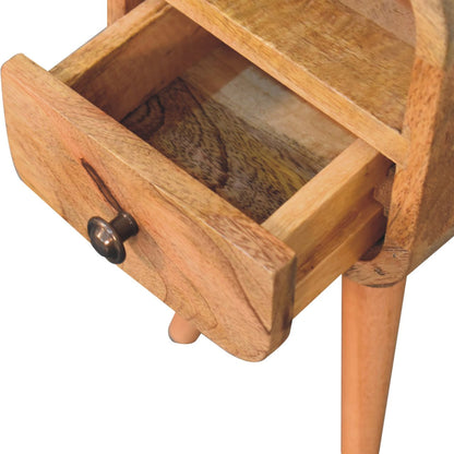 The Curve Mini Open Bedside in Oak