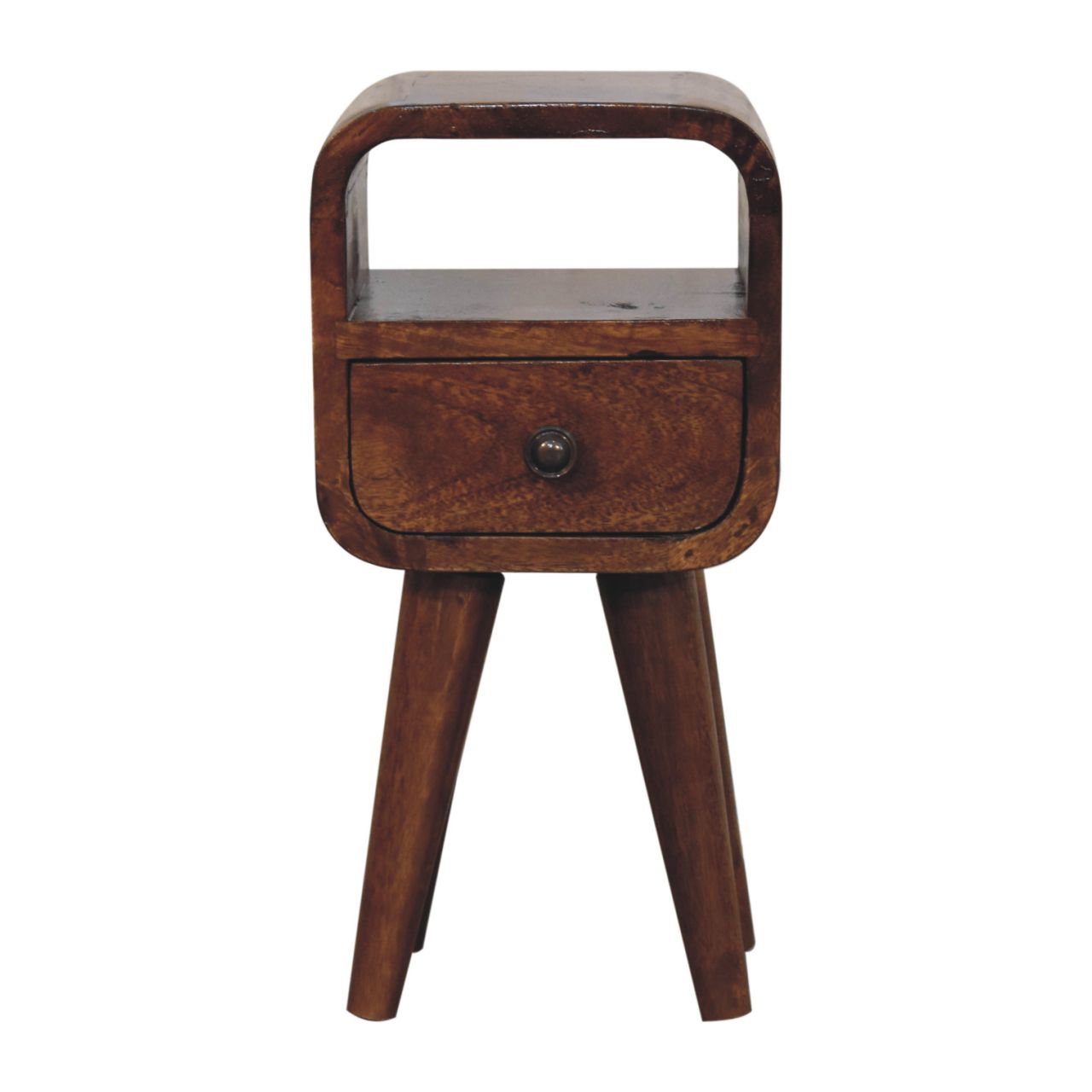 The Curve Mini Open Bedside in Chestnut