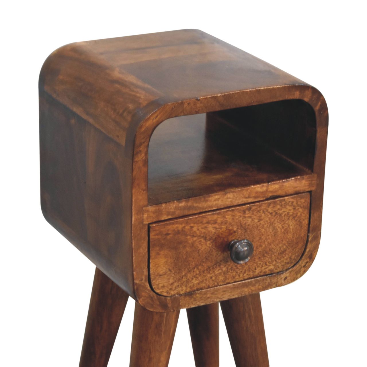 The Curve Mini Open Bedside in Chestnut
