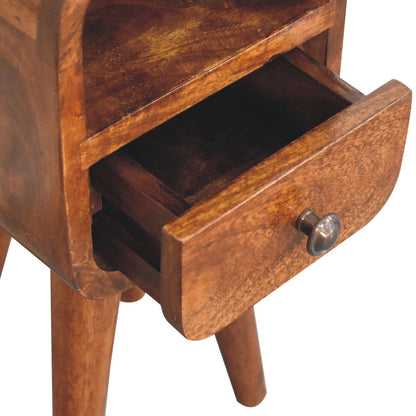 The Curve Mini Open Bedside in Chestnut