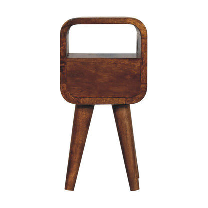 The Curve Mini Open Bedside in Chestnut