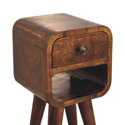The Curve Mini Bedside in Chestnut