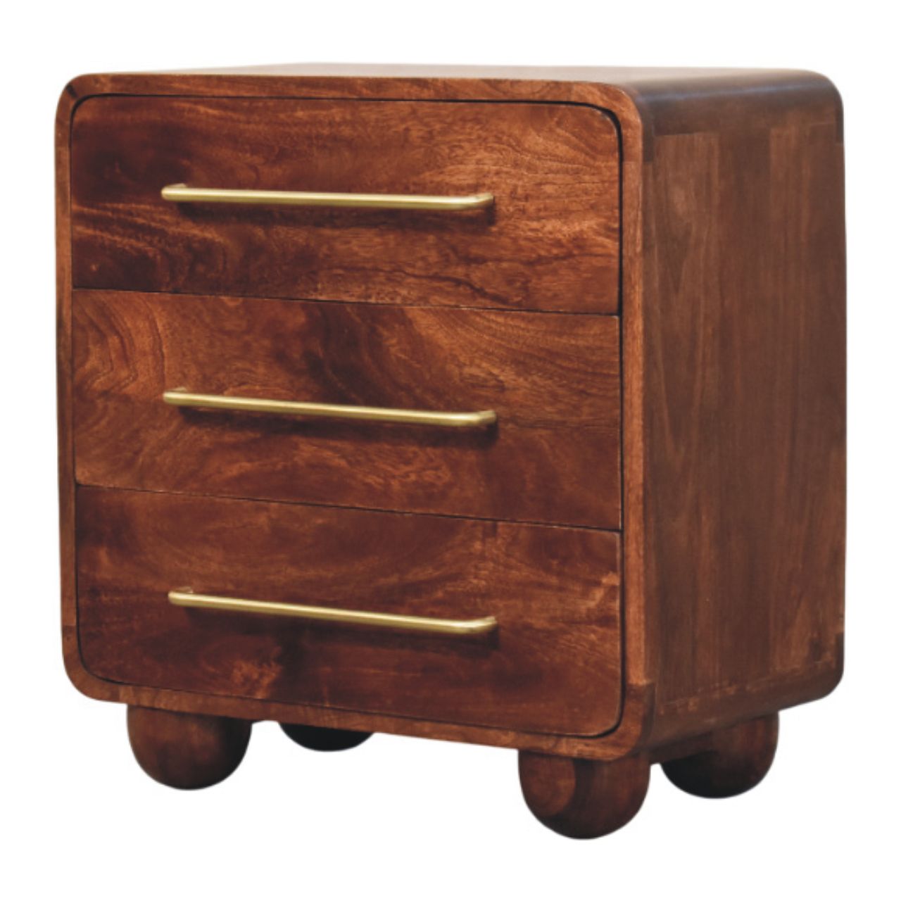 The Rounded Winewood Oak Mango Wood Drawer Chest