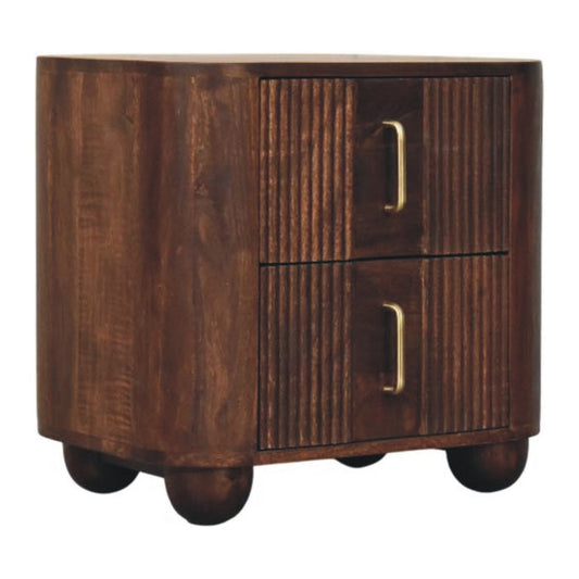 The Elowen Fluted Mango Wood Nightstand