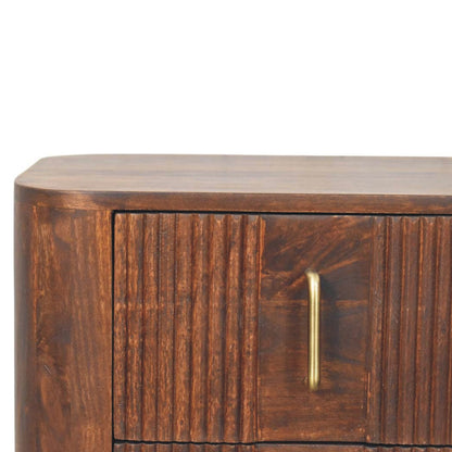 The Elowen Fluted Mango Wood Nightstand
