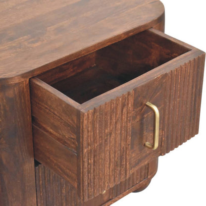 The Elowen Fluted Mango Wood Nightstand