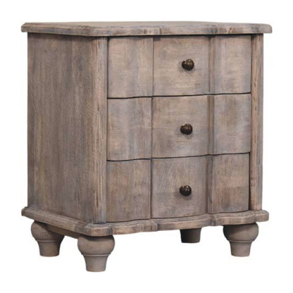 The Evara Washed Mango Wood Bedside Table