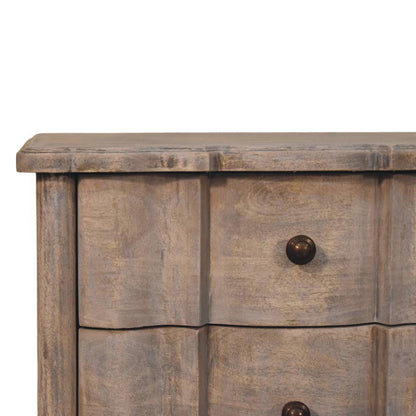The Evara Washed Mango Wood Bedside Table