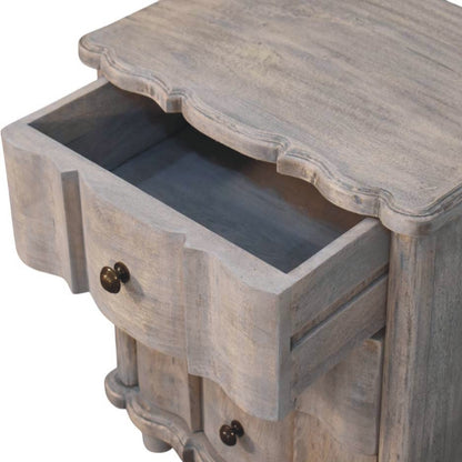 The Evara Washed Mango Wood Bedside Table