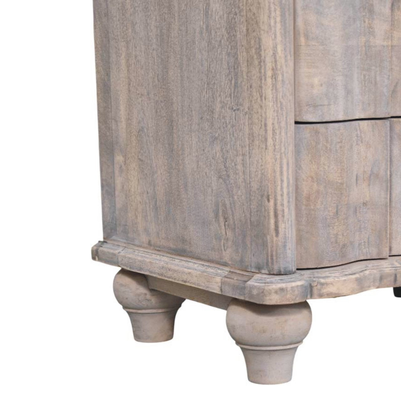 The Evara Washed Mango Wood Bedside Table