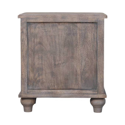 The Evara Washed Mango Wood Bedside Table