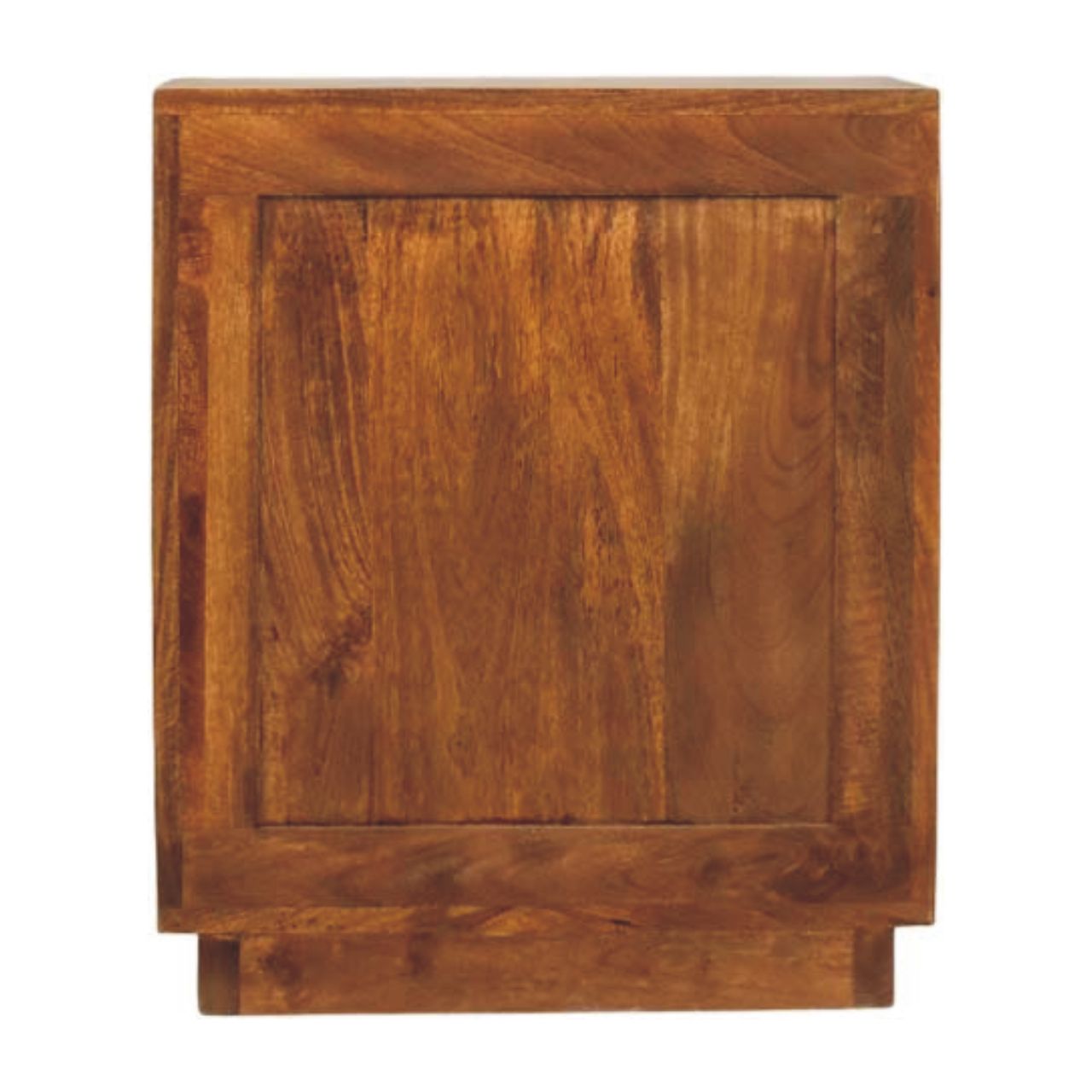 The Curved Amber Oak Mango Wood Bedside Table
