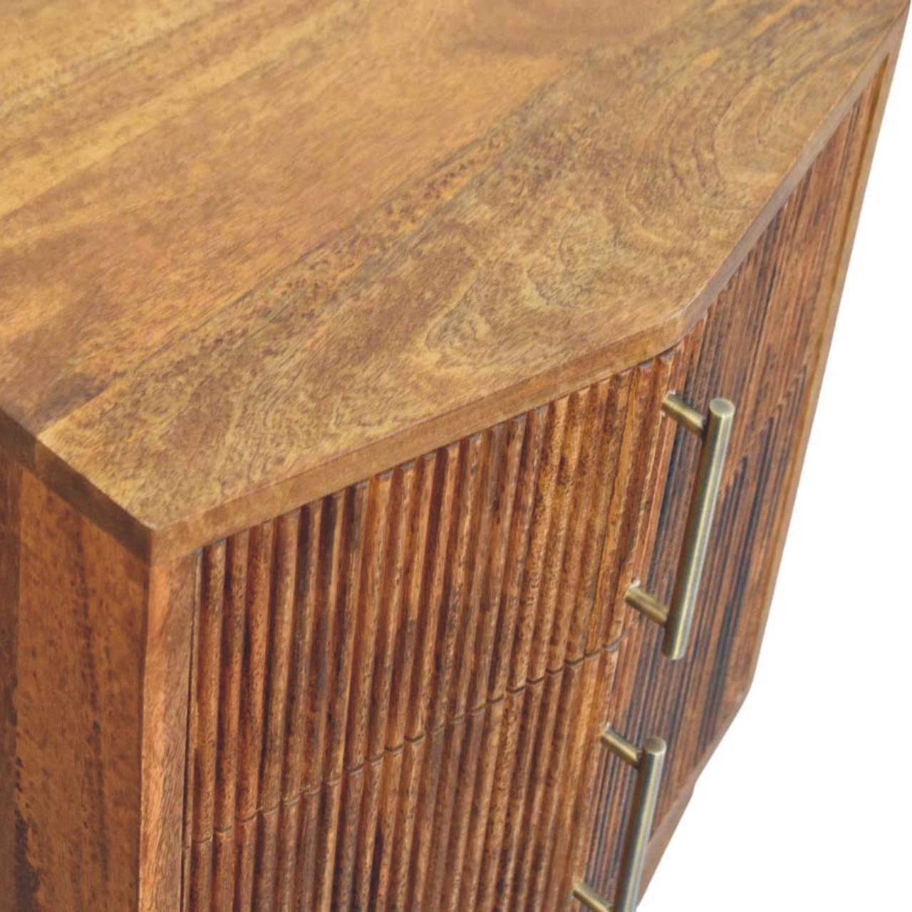 The Valence Fluted Winewood Oak Bedside Unit