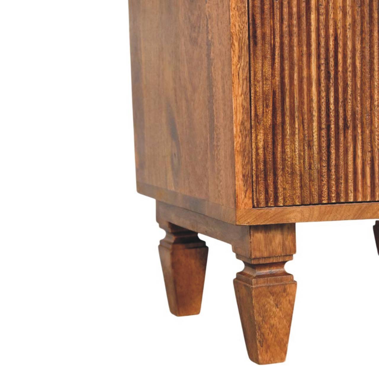 The Valence Fluted Winewood Oak Bedside Unit