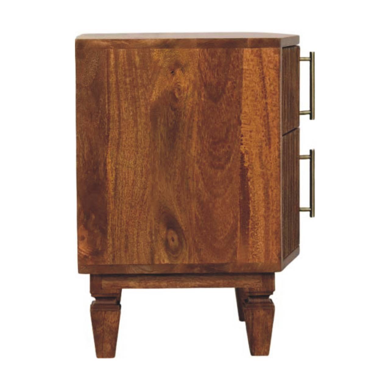 The Valence Fluted Winewood Oak Bedside Unit
