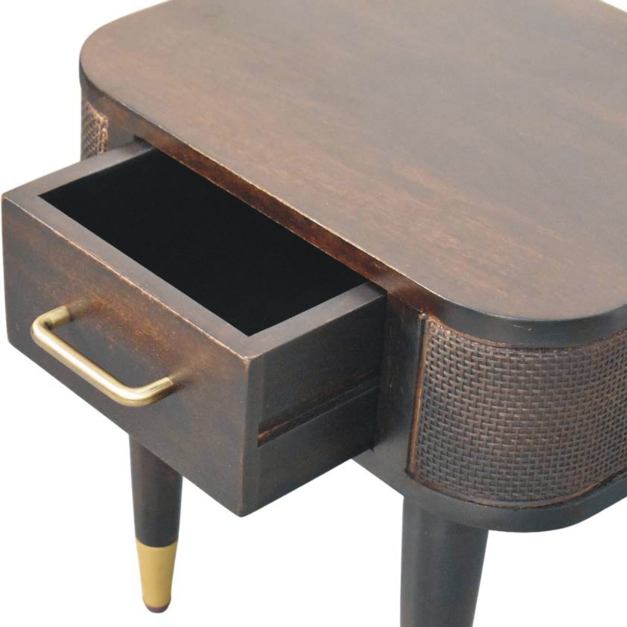 The Marlowe Rattan Mango Wood Bedside Table