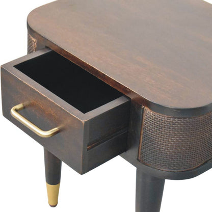 The Marlowe Rattan Mango Wood Bedside Table
