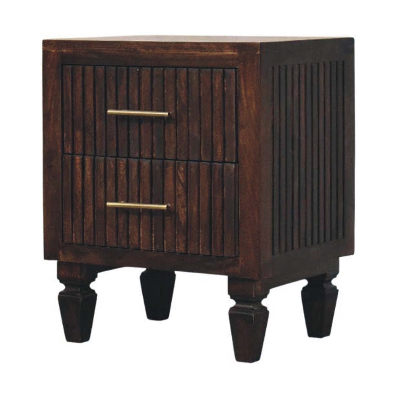 The Corvin Fluted Mango Wood Nightstand