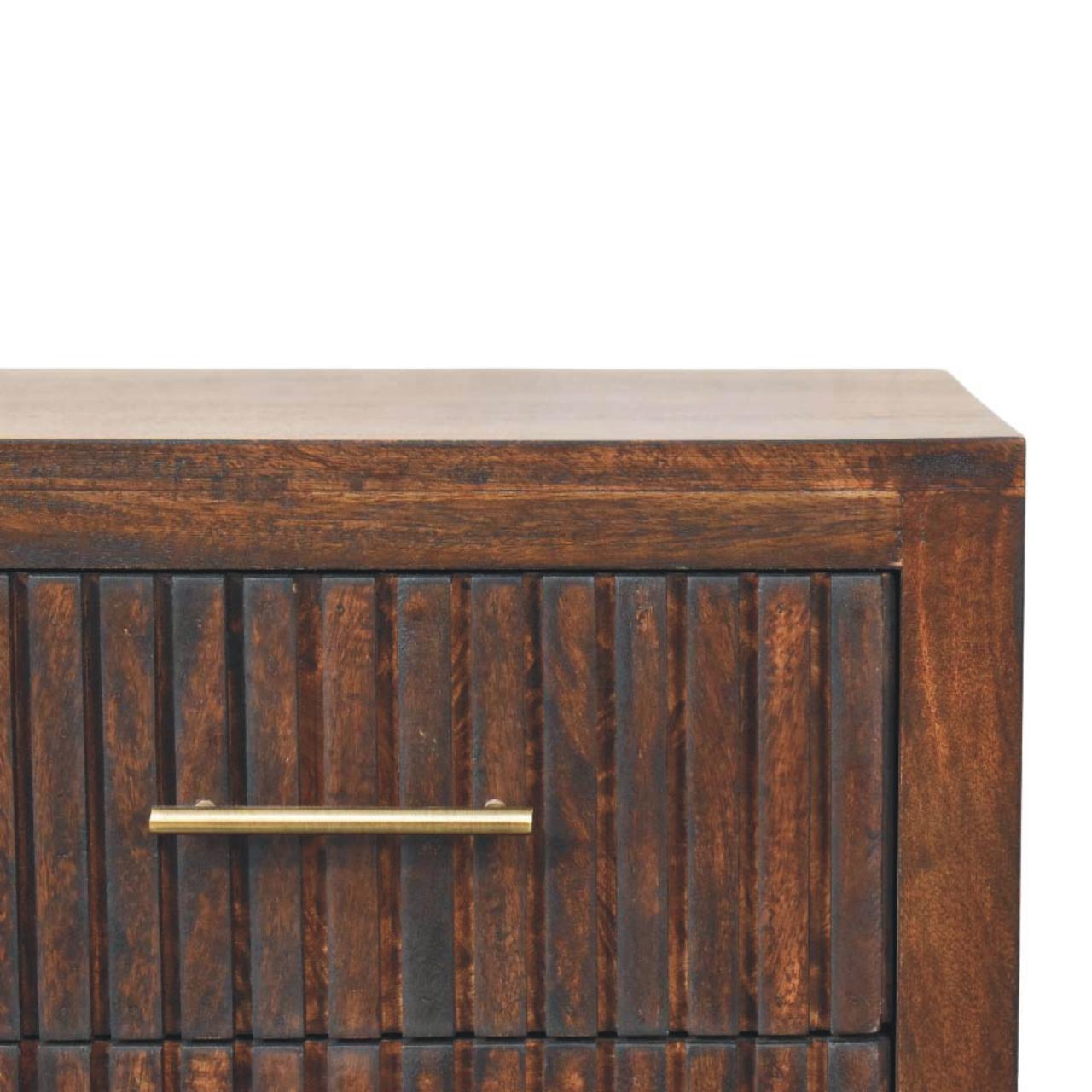 The Corvin Fluted Mango Wood Nightstand