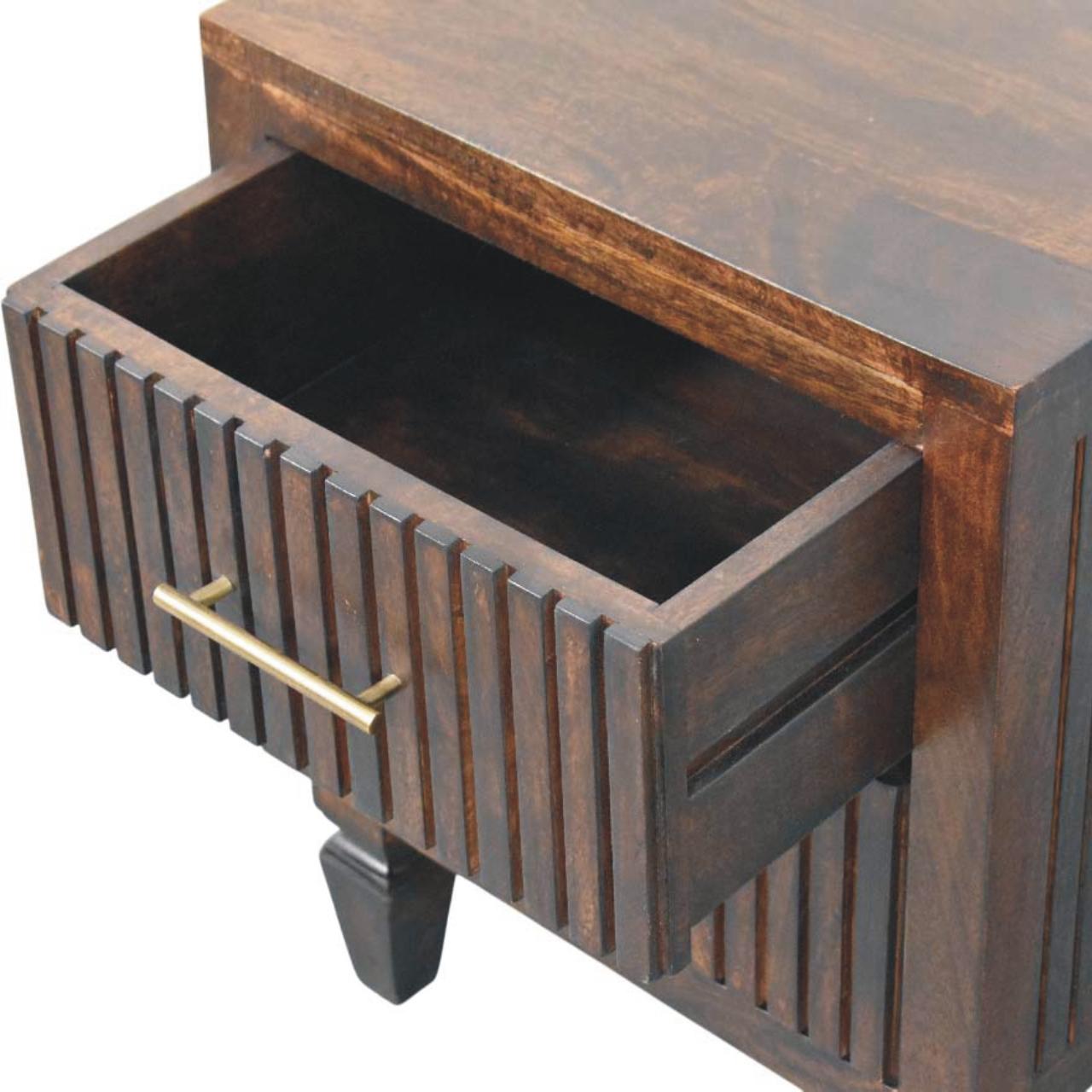 The Corvin Fluted Mango Wood Nightstand