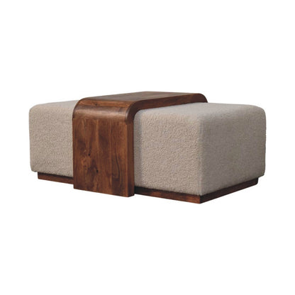 The Boucle Bench Duo with Table