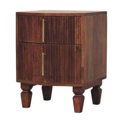 The Veyra Grooved Mango Wood Nightstand