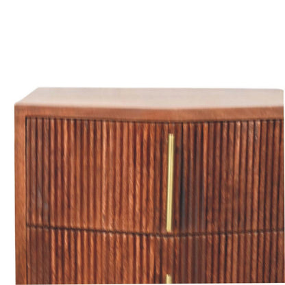 The Veyra Grooved Mango Wood Nightstand