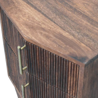 The Veyra Grooved Mango Wood Nightstand