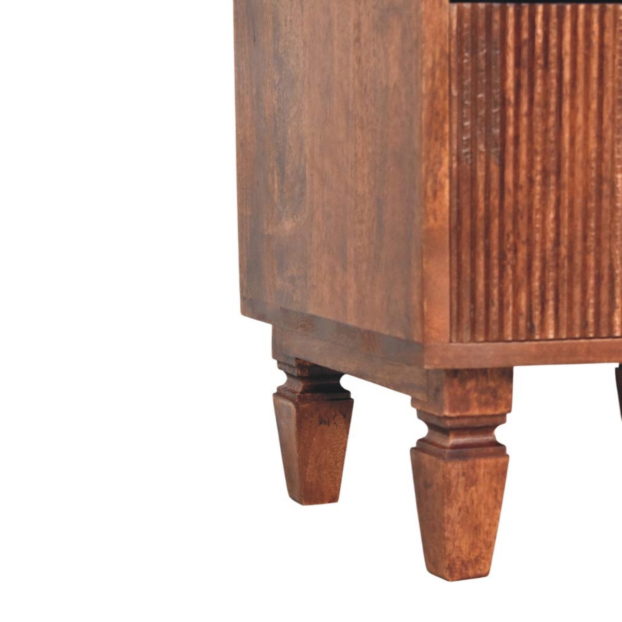 The Veyra Grooved Mango Wood Nightstand