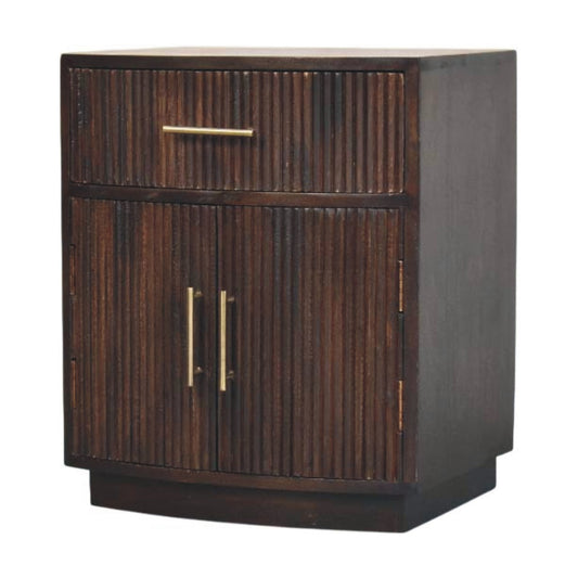 The Sorento Fluted Mango Wood Bedside Table