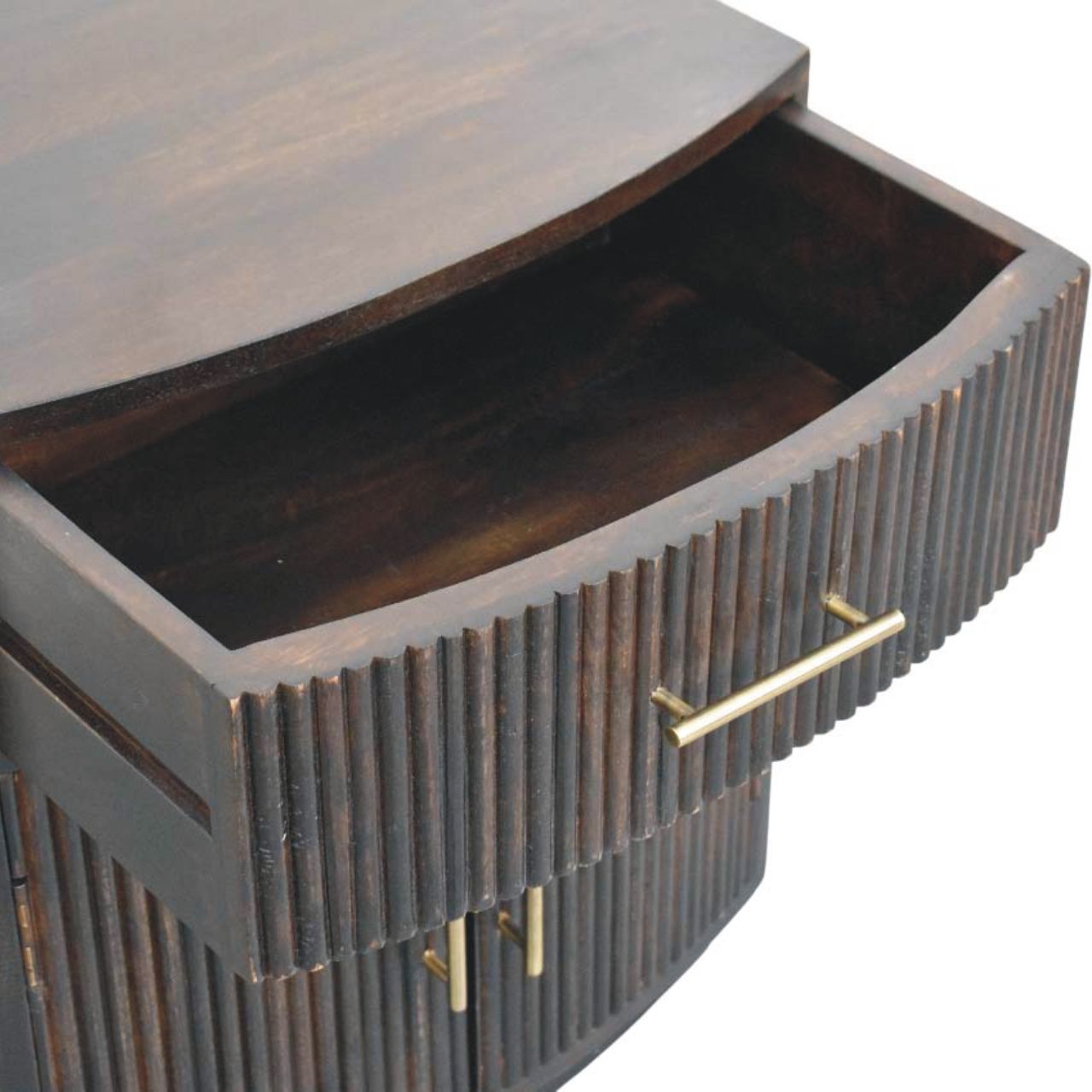 The Sorento Fluted Mango Wood Bedside Table