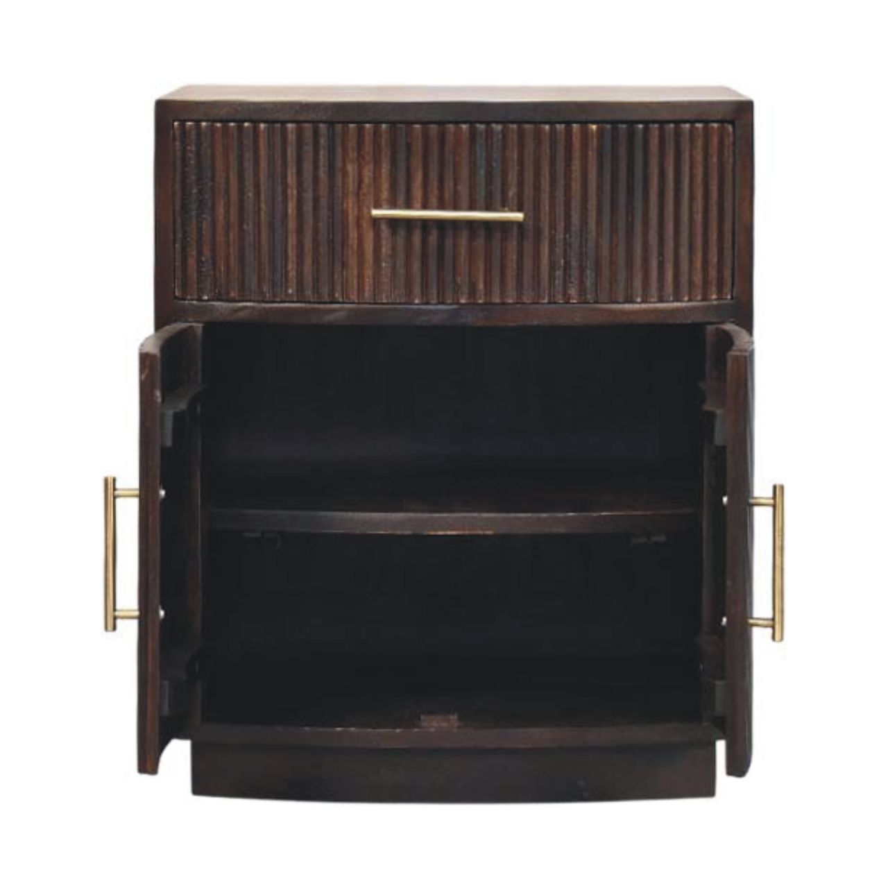 The Sorento Fluted Mango Wood Bedside Table