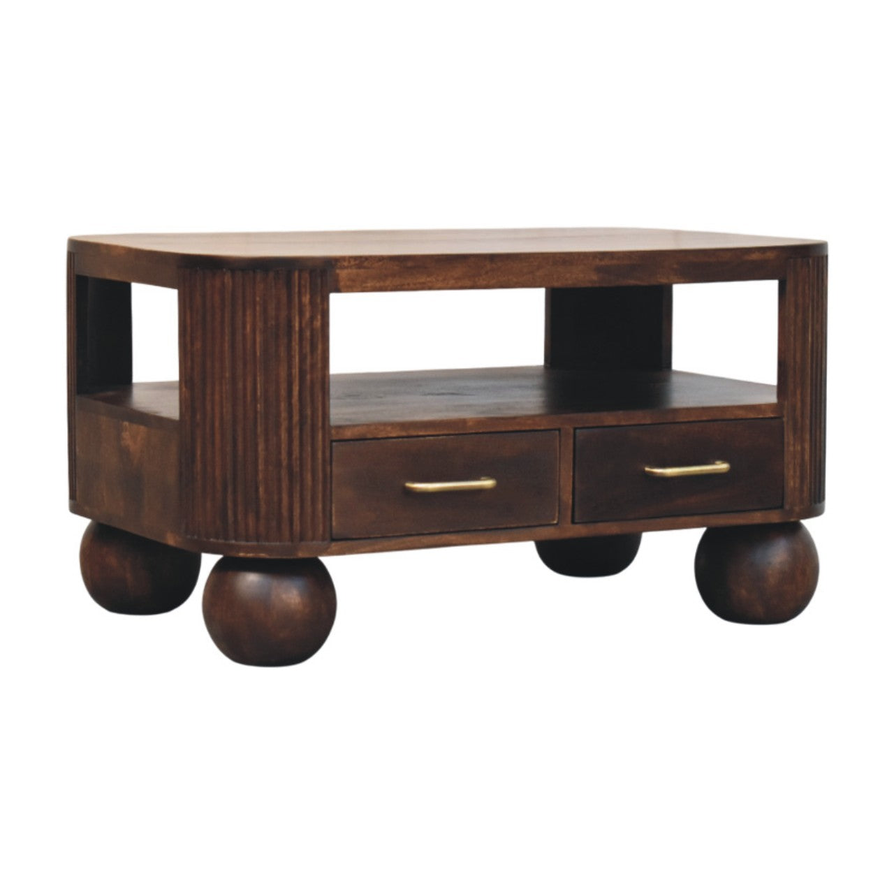 The Caspian Fluted Mango Wood Coffee Table