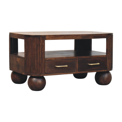 The Caspian Fluted Mango Wood Coffee Table
