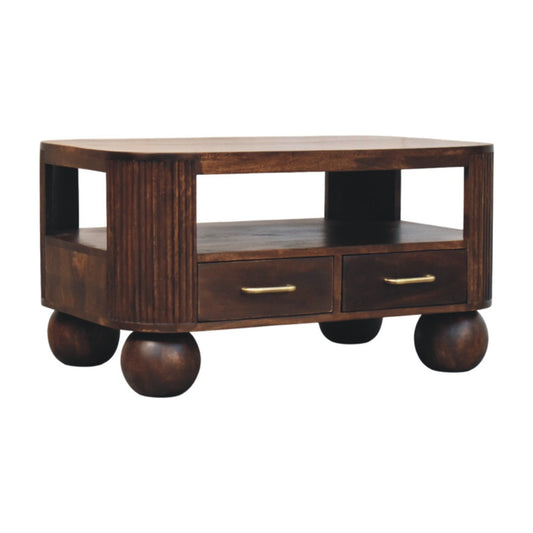 The Caspian Fluted Mango Wood Coffee Table